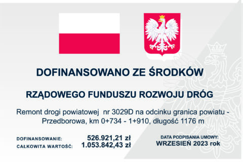 Remont drogi powiatowej nr 3029 D na odcinku granica powiatu – Przedborowa