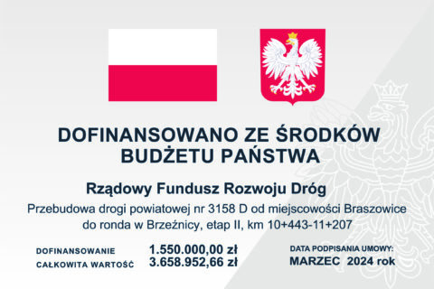 Przebudowa drogi powiatowej nr 3158 D od miejscowości Braszowice do ronda w Brzeźnicy – etap II